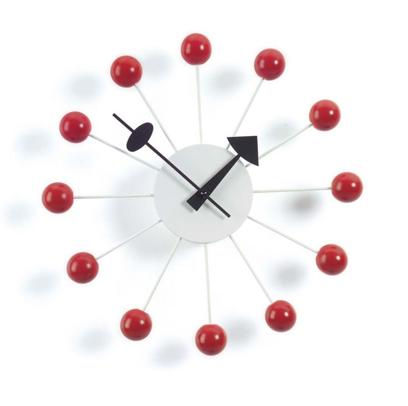 Ball Clock Horloge Murale - rouge Vitra